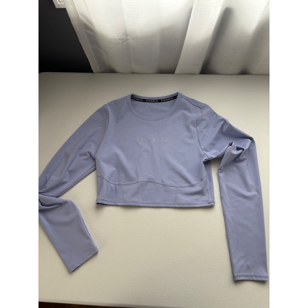 Ryderwear Cropped Long Sleeve Top Athletic‎ Activewear Periwinkle Size M